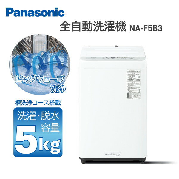 洗濯機 5kg パナソニック PANASONIC NA-F5B3-H ライトグレー 全自動洗濯機 5.0kg エクプラ特選