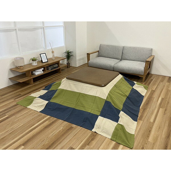 こたつ布団 イケヒコ・コーポレーション 1150300122005 上掛 和つむぎ グリーン 約210×210cm メーカー直送 [2]