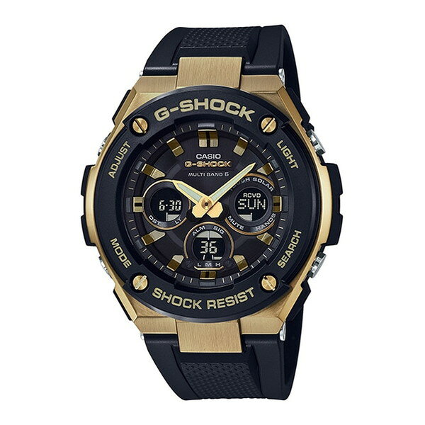 腕時計 時計 CASIO カシオ G-SHOCK メンズ GST-W300G-1A9JF Gショック GSHOCK ジーショック G-STEEL ソーラー充電 ウォッチ ブラック ゴールド 黒 誕生日 新生活 クリスマス 父の日 ギフト プレゼント GSTW300G1A9JF