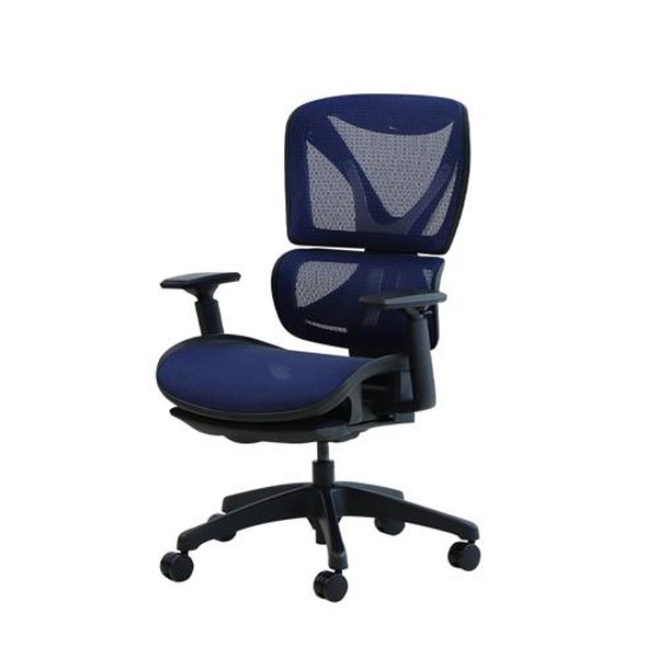 DX-1-BK-W-BL Netforce インディゴブルー ダイナミクスエックスチェア マットブラックフレーム ヘッド..