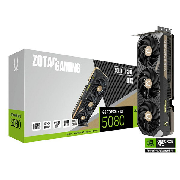 ZT-B50800J2-10P ZOTAC ブラック GAMING GeForce RTX 5080 SOLID CORE OC [グラフィックボード (PCIExp 16GB)]【KK9N0D18P】