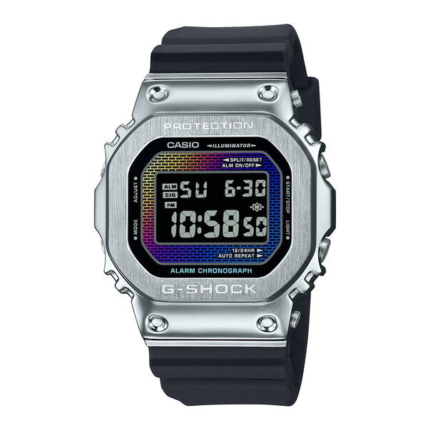 腕時計 時計 CASIO カシオ G-SHOCK メンズ GM-5600RW-1JF Gショック GSHOCK ジーショック Rainbow Brick Wall クォーツ ウォッチ シルバー ブラック 黒 誕生日 新生活 クリスマス 父の日 ギフト プレゼント GM5600RW1JF
