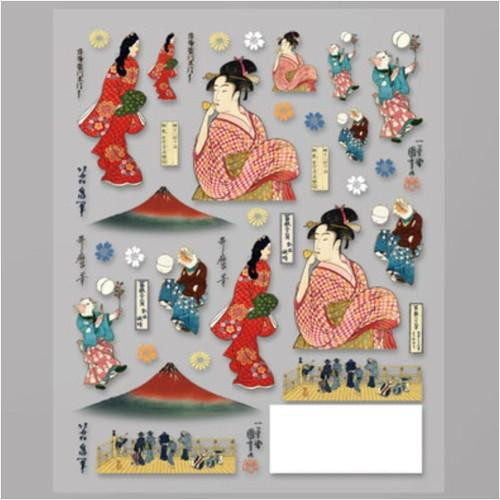 商品説明★ 浮世絵の巨匠による名画を、レジンシールにしました。切り抜き加工が施されているため、レジンアートにぴったりの形で簡単にアレンジできます。お気に入りの浮世絵で、自分だけの作品をお手軽に制作してみませんか。★ レジンの中に入れたり、外側にはったりすることが出来ます。外側にはる場合はコーティングをしてください。レジンに埋め込むと透明感あるデザインが出来上がります。※極薄の素材を使用しています。※粘着力が強いためシールがはがれにくい素材になっています。ピンセットをご使用ください。スペック* 両面タイプ* サイズ：シート：88×110mm