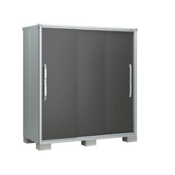 商品説明★ 3枚扉で大きく開いて出し入れしやすい！開口部が業界NO.1の広さ！開口部がぐ〜んとワイドで、中央部の収納棚も出し入れスムーズ。必要に応じて左右どちらからでも扉2枚分を動かすことができます。★ さまざまな形の荷物の収納に対応！自由に配置できる分割棚。扉1枚分、1/3の場所に取り付ける棚柱は左右どちらでも取り付け可能。※開口1m5cm、1m20cmタイプは棚柱固定式(正面から見て右側に固定)★ 一時的に扉を仮ロック安全・安心の設計(鍵2本付)鍵がなくても仮ロックが掛かります。(室内側には仮ロック解除機能付き)★ 暗い庫内からハッキリ分かる解除レバー。・蓄光サイン蓄光素材のシールで解除レバーの所在がはっきりとわかります。★ 開け閉めスイスイ。独自の戸車機構。・アルミレール採用の上吊り式扉ペアリング入り戸車で動きもスムーズ。・脱輪防止機能付★ 収納物をホコリ、雨水から守る扉パッキン。扉の重なり部分に樹脂製パッキンを使用。扉と扉のすき間からのホコリの侵入を軽減し、大切な収納物を守ります。★ 屋根に前傾斜、側壁に排水溝を設けました。屋根に前傾斜をつけ、さらに左右の壁に排水溝を設けました。屋根が前側に傾斜しているため、隣地への雨水流入トラブルの軽減や、雨水による母屋への壁へのダメージ軽減が可能になりました。★ 快適な開閉を保つアジャスター + 建付調整機能。・アジャスター機能(土台の高さは最大32mmまで調節可)水平の調整ができます。(開口800・1050・1200は4ヶ所、間口1350〜2100は6ヶ所)・建付調整機能スペック* 有効開口寸法：幅869×高さ1469mm* 有効室内寸法：幅1645×高さ1531×奥行370mm* 床面積：0.85m2(0.26坪)* 重量：93.5kg* 梱包数：6* 必要ブロック：6個(別途)・個人宅への配送は不可。国税庁ホームページへの法人登録がされている法人名で注文のこと。 ※法人名で注文されていない場合は、法人名が確認が取れてからの出荷準備となります。・法人登録住所以外への配送は原則不可 ※法人登録以外へ配送(現場扱い)は原則不可・メーカー自社便又は、メーカーチャーター便での発送にて車上渡しとなります。 現場での荷受け並びに荷卸しは、お客様にてお願い申し上げます。・既存の商品の解体及び回収などは、産廃契約等が必要になる為現在行っておりません。・当社は商品のみご販売となっておりますので、設置工事(基本組立)は承ってございません。 ※掲載商品に工事代は含まれておりません。・商品ご到着時に打痕、破損等がないか必ずご確認をお願いいたします。 商品に打痕等がありましたら、受け取り拒否をお願い致します。 後日判明しても、ご対応しかねますのでご注意お願い致します。 打痕に起因する追加費用(工事代など)は負担いたしかねます。余裕を持ったご注文をお願いします。・ メーカー直送につき下記承れません。 沖縄・北海道・離島への配送 同梱配送 代金引換払い 設置・据え付け(対象商品の場合) キャンセル・返品(初期不良除く) 日曜日・祝日の配達 時間指定 不在時の再配達・お渡しは車上渡しとなります。(2F以上は不可です。)また室内を通る納品も不可です。・4tロング車(車幅2.3m前後)でご配送いたします。ご配送先に4tロングが入れない場合、ご注文をお受けすることはできません。・商品は複数梱包で配送されます。・エリアによっては配送可能な曜日が限定されています。(関東圏・関西圏は制限御座いません)・メーカー配送便のため送り状等の対応は致しかねます。・配送場所によっては追加配送料が発生する場合がございます・ご購入前の確認と注意事項も合わせてご確認お願いします。