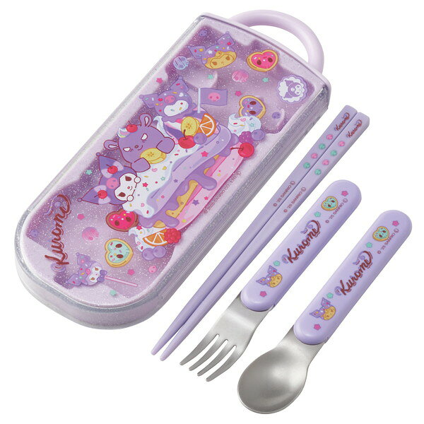 Trio Set - TACC2 クロミ Fancy Snacks Weets スケーター [弁当用箸 子供用 トリオセット 箸 スプーン フォーク 16.5cm サンリオ]