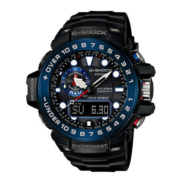 腕時計 時計 CASIO カシオ G-SHOCK メンズ GWN-1000B-1BJF Gショック GSHOCK ジーショック MASTER OF G GULFMASTER ソーラー充電 ウォッチ ブルー ブラック 青 黒 誕生日 新生活 クリスマス 父の日 ギフト プレゼント GWN1000B1BJF