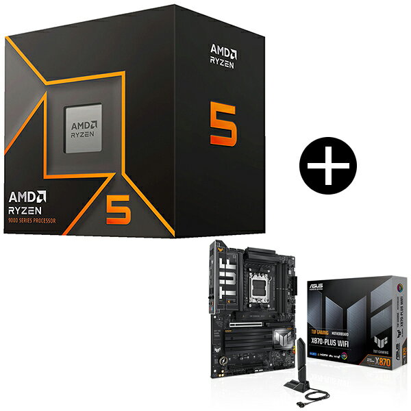 AMD Ryzen 5 9500F CPU + ASUS TUF-GAMING X870-PLUS WIFI マザーボード セット【KK9N0D18P】