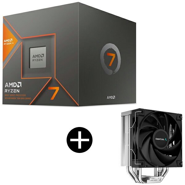 AMD Ryzen 7 8700G Wraith Stealth Cooler CPU + DEEPCOOL R-AK400-BKNNMN-G-1 サイドフロー型CPUクーラー セット