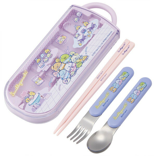 Trio Set - TACC2 すみっコぐらし 夢みるしっぽず スケーター 弁当用箸 子供用 トリオセット 箸 スプーン フォーク 16.5cm 女の子