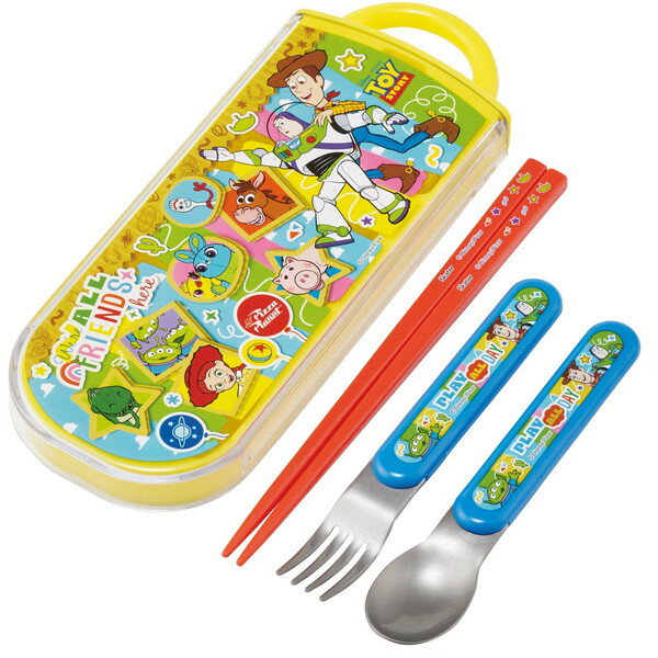 Trio Set - TACC2 トイ・ストーリー 26 スケーター 弁当用箸 子供用 トリオセット 箸 スプーン フォーク 16.5cm ディズニー 男の子 女の子
