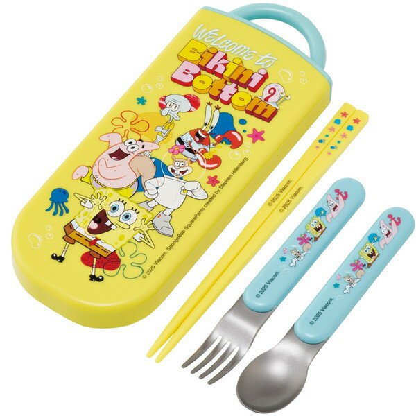TACC2 スポンジ・ボブ スケーター 弁当用箸 子供用 トリオセット 箸 スプーン フォーク 16.5cm 男の子 女の子