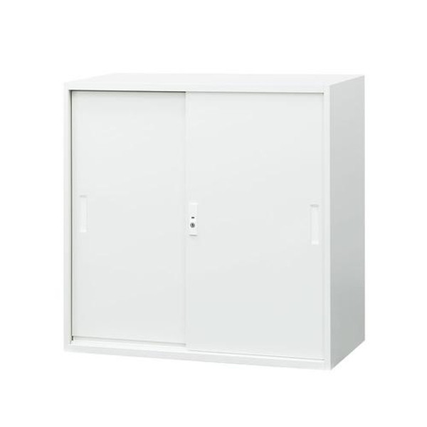 【法人限定】 EA-8840-3H-W-WH Netforce ホワイト [引戸書庫 3段 スチール (幅880×...