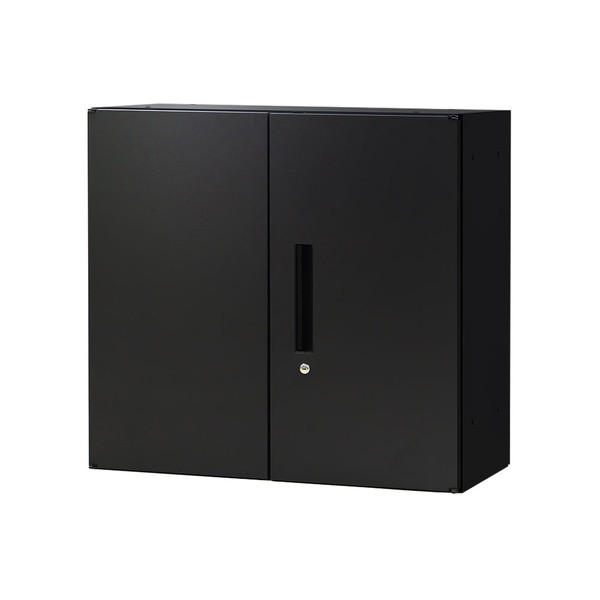 【法人限定】 EA-8040-2R-W-BK Netforce ブラック [両開き書庫 2段 スチール (幅800×奥行400×高さ750mm)] メーカー直送