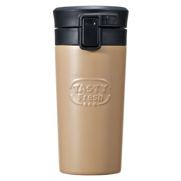 ベストコ ND-8142 マグボトル 370ml ベージュ テイスティ ワンタッチ ステンレス コーヒーマグ 保温 保冷