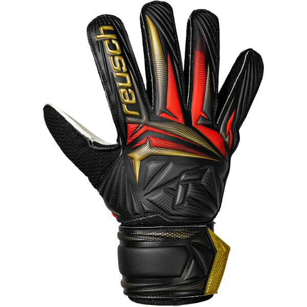 ロイシュ 5662516 7834 アトラクト ソリッド ジュニア ブラック/ゴールド/レッド 5号 REUSCH [キーパーグローブ]