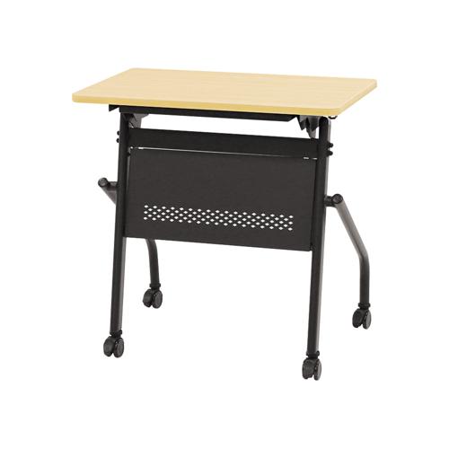 乐天商城 - 【法人限定】 HST-7050M-W-BKNA Netforce ブラック脚×ナチュラル天板 [平行スタッキングテーブル 棚なし 幅700×奥行500×高さ700mm 幕板付] メーカー直送