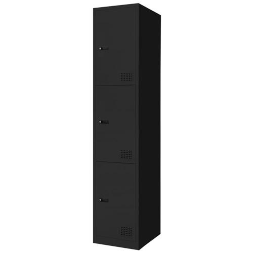 【法人限定】 FAD-S3-W-BK Netforce ブラック [3人用スリムロッカー ダイヤル錠] ...