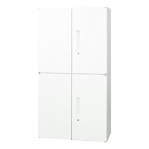 Rakuten - 【法人限定】 EA-8040-2R2R-W-WH Netforce ホワイト Easembly (イーセンブリー) [両開き書庫 2台セット 2段 スチール書庫 幅800×奥行400] メーカー直送