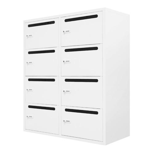 樂天商城 - 【法人限定】 FHD-8P-W-WH Netforce ホワイト FACILE (ファシル) [8人用パーソナルロッカー ダイヤル錠 幅900×400mm] メーカー直送