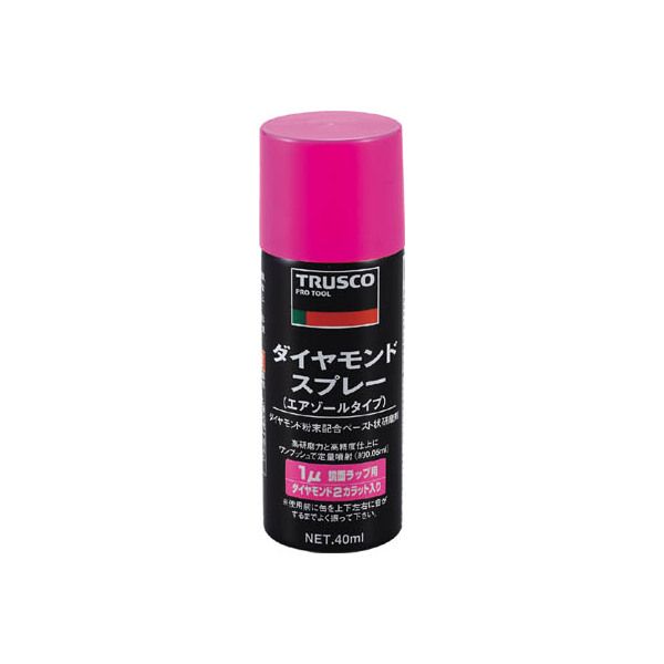 商品説明★ ダイヤモンド粉末を2カラット配合しています。油性のダイヤモンドペーストをスプレー化した精密仕上げ用研磨剤です。スプレーボタンを押せば、少量が一定量噴射されますので無駄がありません。(1プッシュ約0.05[[ミリリットル]])霧状のスプレーのため、ペーストよりも1回あたりの使用量が少なく、スプレー1本で400〜500回の定量噴射ができます。★ 用途超硬合金、コーティング処理鋼、熱処理鋼、ステンレスなど硬質金属、アルミニウム、ジュラルミン、真鍮など軽質金属の仕上げ、精密鏡面仕上げ研磨に。★ 注意危険物の品目: 第1石油類危険物の類別: 第4類危険等級: 2危険物の数量(L): 0.02提供不可: ミルシートスペック* 粒度(#): 14000* ミクロン表示(μm): 1* 容量(cc): 40* 摘要: 鏡面ラップ用* カラット: 2* 原液量(ml): 20* 容器: 40mlスプレー缶* 原液量: 20ml* 鉱油の種類: 高度精製油* 原産国: 日本* 質量: 55g