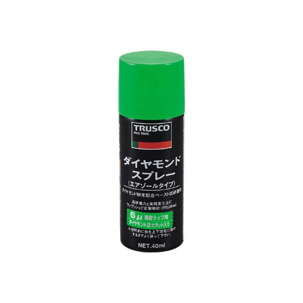 商品説明★ ダイヤモンド粉末を2カラット配合しています。油性のダイヤモンドペーストをスプレー化した精密仕上げ用研磨剤です。スプレーボタンを押せば、少量が一定量噴射されますので無駄がありません。(1プッシュ約0.07g)霧状のスプレーのため、ペーストよりも1回あたりの使用量が少なく、スプレー1本で400〜500回の定量噴射ができます。★ 用途超硬合金、コーティング処理鋼、熱処理鋼、ステンレスなど硬質金属、アルミニウム、ジュラルミン、真鍮など軽質金属の仕上げ、精密鏡面仕上げ研磨に。★ 注意危険物の品目: 第1石油類危険物の類別: 第4類危険等級: 2危険物の数量(L): 0.02提供不可: ミルシートスペック* 粒度(#): 3000* ミクロン表示(μm): 6* 容量(cc): 40* 摘要: 精密ラップ用* カラット: 2* 原液量(ml): 20* 容器: 40mlスプレー缶* 原液量: 20ml* 鉱油の種類: 高度精製油* 原産国: 日本* 質量: 55g