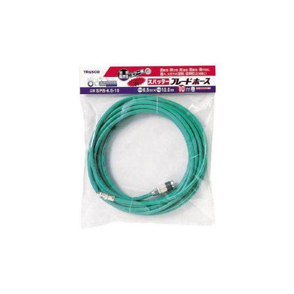 SPB-6.5-10 TRUSCO 緑 [エアホース スパッタブレードチューブ (外径10mm 全長10m カップリング付)] メーカー直送