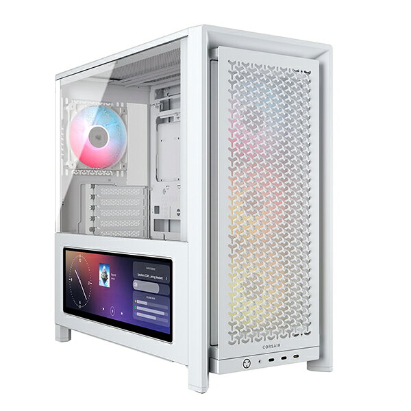 CC-9011327-WW Corsair ホワイト FRAME 4000D LCD RS ARGB Premium Mid-Tower [ミドルタワー PCケース]