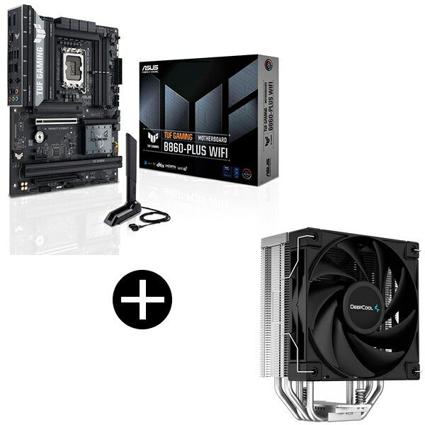 ASUS TUF GAMING B860-PLUS WIFI マザーボード + DEEPCOOL R-AK400-BKNNMN-G-1 サイドフロー型CPUクーラー セット