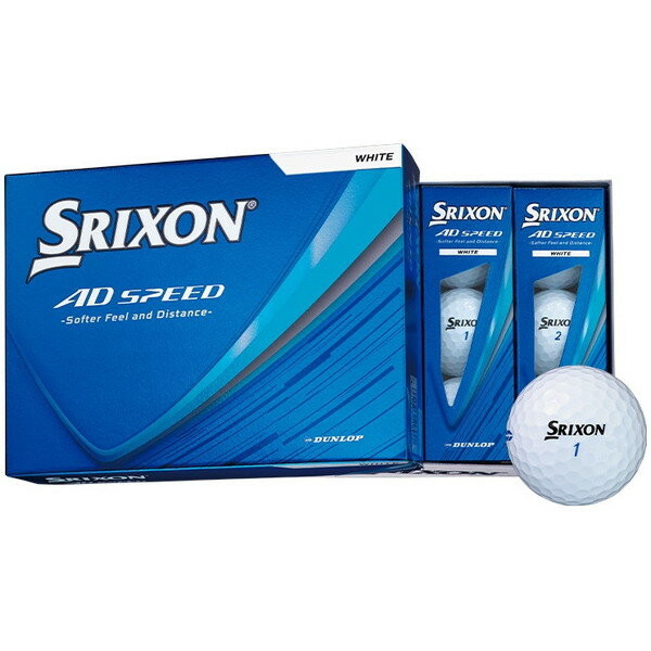SRIXON AD SPEED(エーディースピード) ボール 2026年モデル 1ダース(12個入り) ホワイト DUNLOP 【日本正規品】