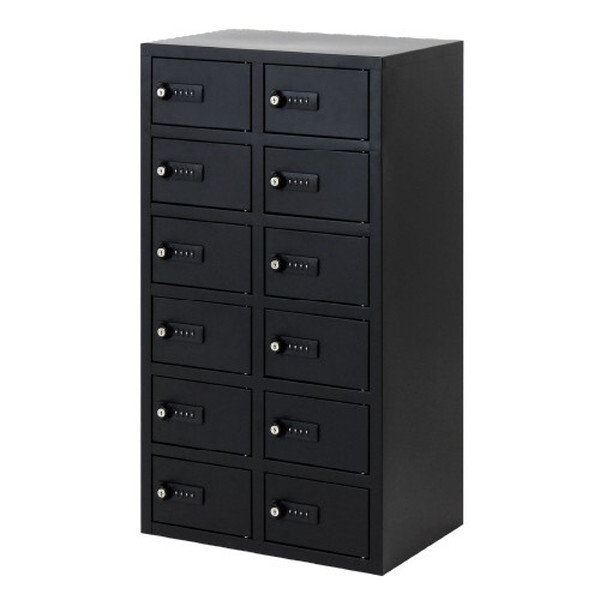 Rakuten - NSAFE-26-W-BK Netforce ブラック [貴重品ロッカー 2列6段 12人用 ダイヤル錠 (幅400mm)] メーカー直送