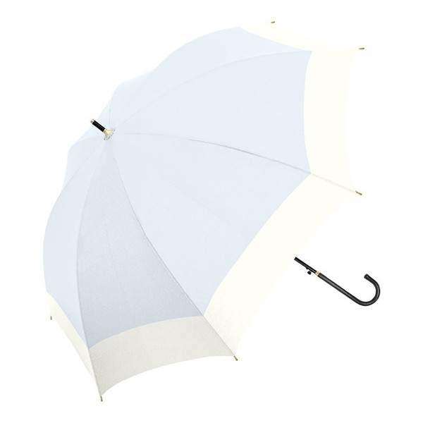 乐天商城 - 傘 長傘 雨傘 日傘 晴雨兼用 916-074 UV ニュアンスバイカラー アイスブルー 青 水色 レディース シンプル おしゃれ かわいい 中谷