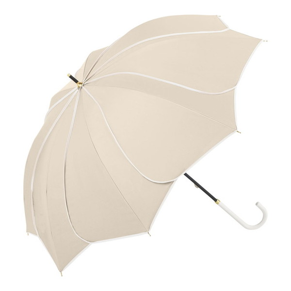 乐天商城 - 傘 長傘 雨傘 日傘 晴雨兼用 912-033 フレラ UV ベージュ レディース 花びら シンプル おしゃれ かわいい 中谷