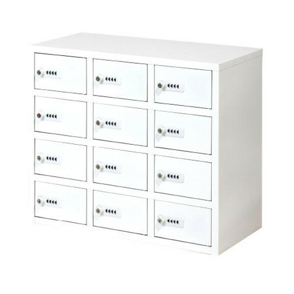 NSAFE-34-W-WH Netforce ホワイト [貴重品ロッカー (3列4段 12人用 ダイヤル錠 幅5...