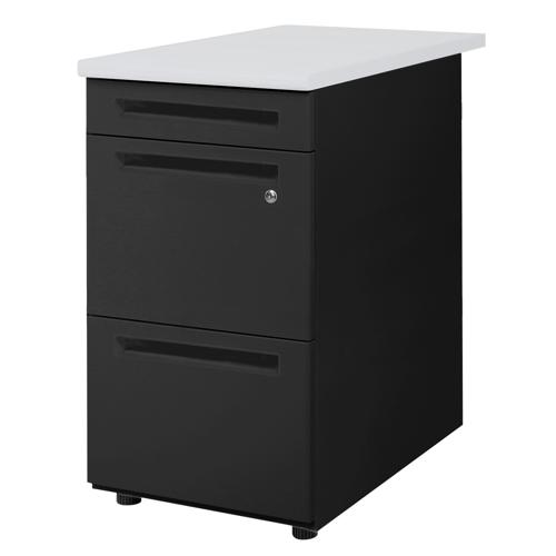 Rakuten - 【法人限定】 LD-WD3B-W-BK-NG Netforce 天板ニューグレー×本体ブラック [3段脇机] メーカー直送