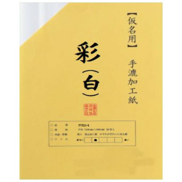 仮名用加工紙 半切 20枚ポリ入 彩 白・506ZA-21 スギウラ