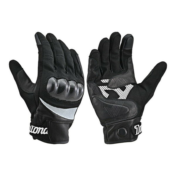 DG033CB FIT グローブ BKWH/M 65341 デイトナ ブラックホワイト [バイク グローブ (夏 メッシュ 革(ヤギ革) ストレッチ カーボンプロテクター スマホ対応 カーボンフィットグローブ)]