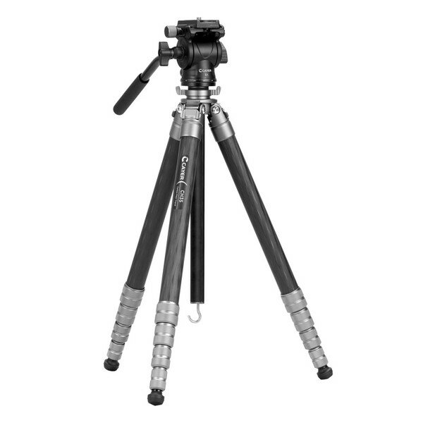 VCAYER-CH35S1GR エツミ グレー CHシリーズ [コンパクトカーボン三脚雲台セット (5段/脚径22mm)]
