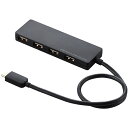 ELECOM U2HC-A430BBK ubN [USB2.0HUB/Type-C/AX4|[g/oXp[/30cmP[u]