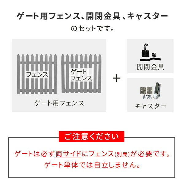 WF-HG-GRY 折り畳めるウッドフェンス142×71 ゲートセット(縦ストライプ) 住まいス...