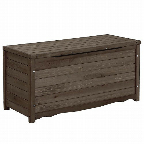 Benches - BB-T106DBR 天然木製ボックスベンチ 幅106 ダークブラウン 住まいスタイル メーカー直送