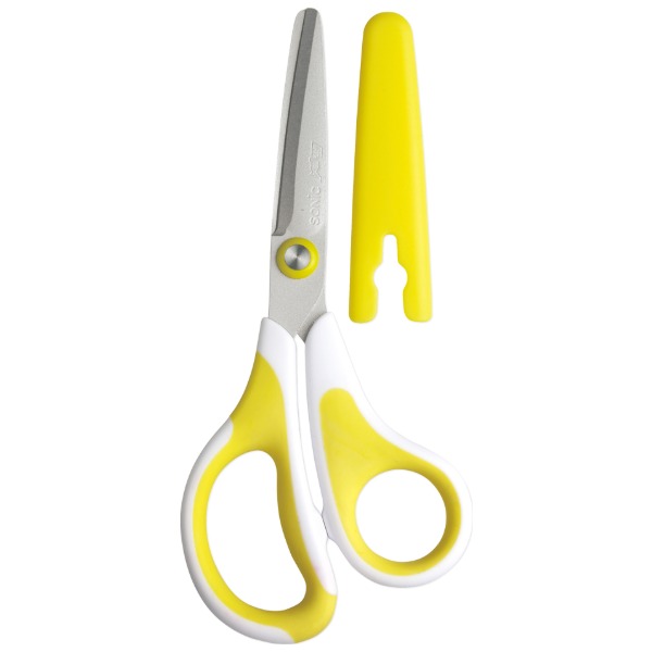 Scissors - SK-5260-Y ソニック イエロー メガサク3Dエアー 学童はさみ 左手用