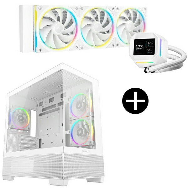 DEEPCOOL R-LM360-WHDMMC-1 ホワイト CPUクーラー + R-CG380-WHAGM3-G ホワイト PC...