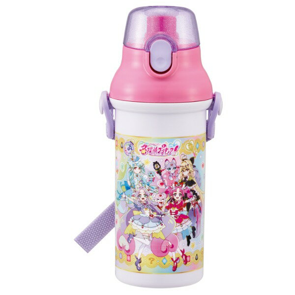 PSB5SAN 名探偵プリキュア! スケーター 子供用 直飲み 水筒 プラスチック 480ml ワンプッシュ開閉 食洗機対応 日本製 女の子