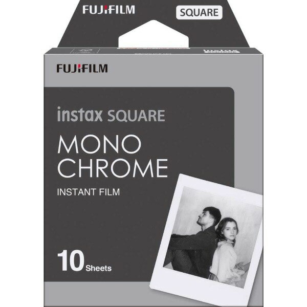 商品説明★ チェキスクエア用フィルムスペック* 内容量：1パック(10枚入り)* フィルムサイズ：86×72mm* 画面サイズ：62×62mm* ISO感度：ISO800