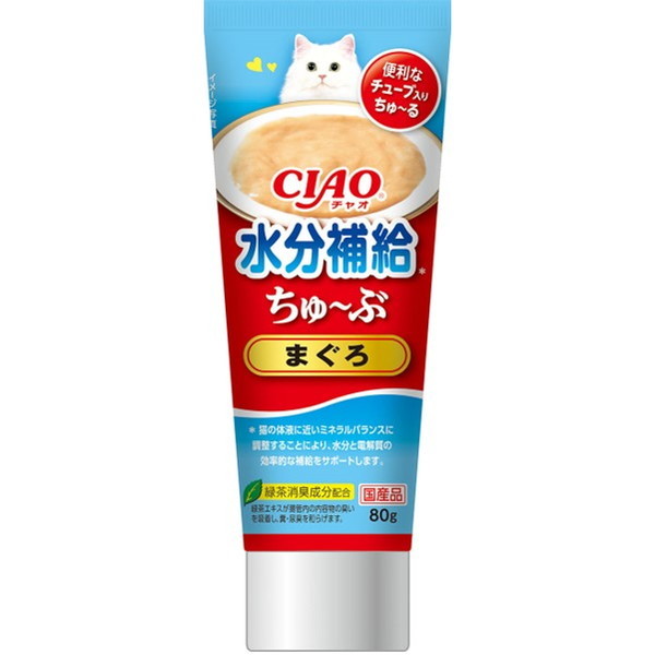 いなばペットフード CIAO ちゅ〜ぶ水分補給 まぐろ 80g ちゅーる チュール ちゅーぶ ちゅーぶプレミアム 猫 おやつ まぐろ ペースト 水分補給 フード 国産