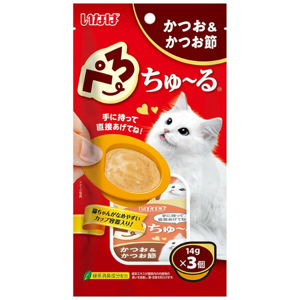 ぺろちゅ〜る かつお&かつお節 14g×3個 いなばペットフード