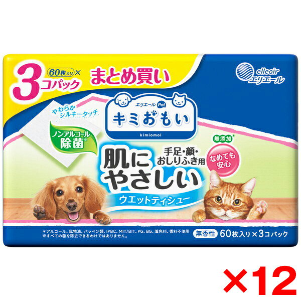 ご注文前にご確認ください※ 商品パッケージや仕様につきまして、予告なく変更されることがございます。商品説明★ ノンアルコール除菌タイプ。無香性。無添加。★ デリケートな皮膚をやさしくふき取る、やわらかシート。シルキータッチシートを採用。★ ワンちゃんネコちゃんの肌を考えた専用の薬液処方。★ なめても安心!★ 使用シーンいろいろ。散歩の後、食事の後、日常のケアにも!スペック* 成分：水、防腐剤* 材質：レーヨン、PET* サイズ：135×180mm* 生産国：日本