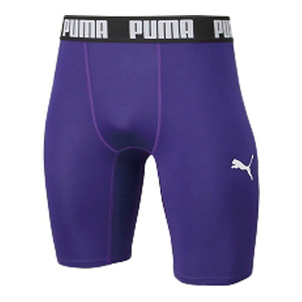 プーマ サッカーウエア 656334 14 コンプレッション ジュニアショートタイツ 140サイズ PUMA プリズム バイオレット×プーマ ホワイト
