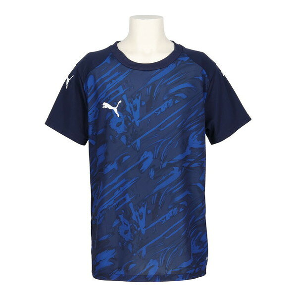 プーマ サッカーウエア 707335 06 TEAMFINAL グラフィック ゲームシャツ JR 140サイズ PUMA ネイビー