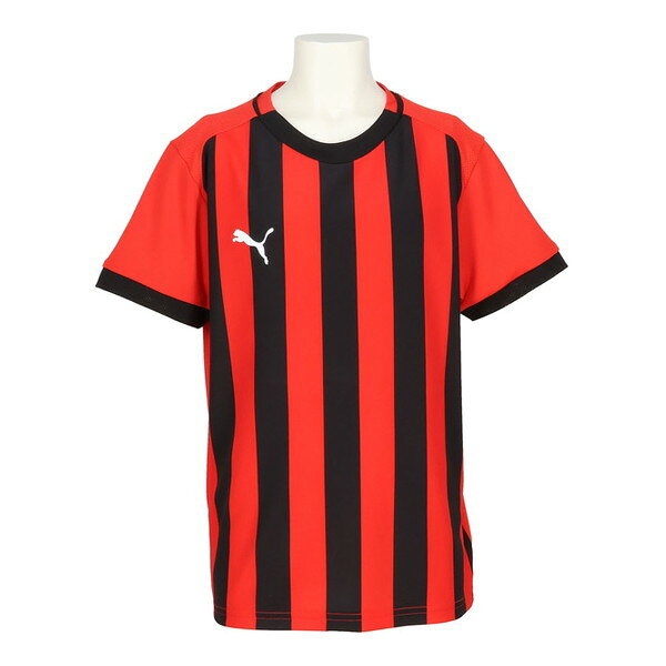 プーマ サッカーウエア 707345 11 TEAMLIGA ストライプ ゲームシャツ JR 130サイズ PUMA レッド